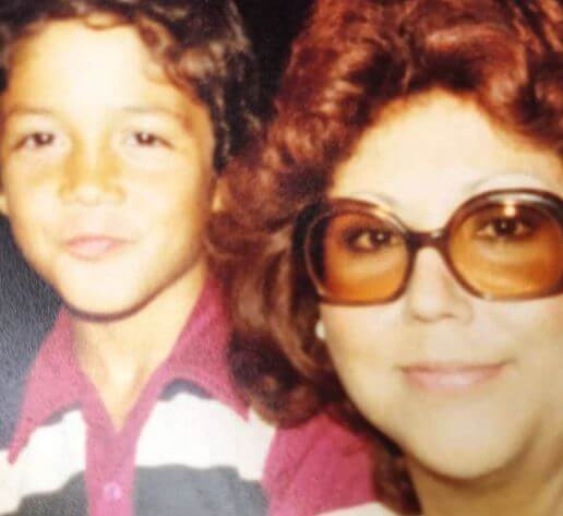Carmen Medina with her son Chris Perez.